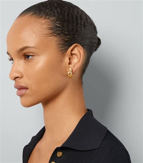 gucci bamboo gold hoop earrings|Gucci interlocking g hoop earrings.